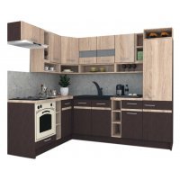 Bucatarie de Colt COSSY NEW 180-250 ST., Wenge / Stejar Sonoma